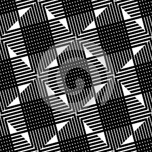 Seamlessly repeatable geometric pattern - Abstract monochrome ba