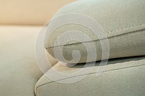 Seams on the sofa close-up. Technology Concept. Exhibition of sofas