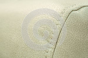 Seams on the sofa close-up. Technology Concept. Exhibition of sofas