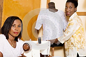 Seamstresses in their sewing workshop.