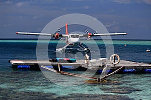 Seaplane after landing - Ari Atoll, Maldives