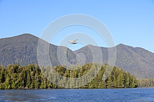 Seaplane leaving Tofino on Vancouver Island, Canada