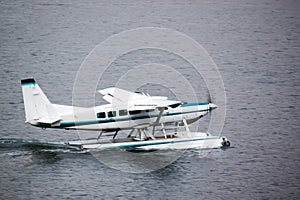 Seaplane preparing for takeoff in water