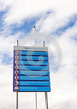 Seapoint Beach Code rules board