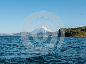 The seaport in the Avacha Bay of Petropavlovsk-Kamchatsky. Kamchatka Peninsula, Russia