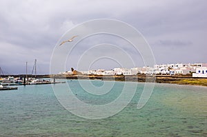 Seaport of Caleta de Sebo in La Graciosa island