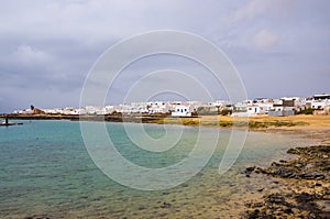 Seaport of Caleta de Sebo in La Graciosa island