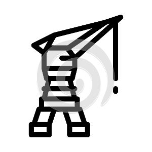 Seaport Crane Icon Vector Outline Illustration