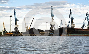 Seaport at evening