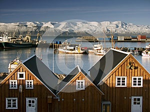 Seaport at Iceland.