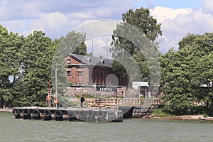 Seaport and pier of the Lonna Island in Helsinki, Finland