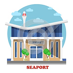 Seaport at seasight building exterior view. photo