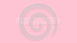 Search 3d box bar on pink pastel color background. Vector neumorph soft advertising internet button