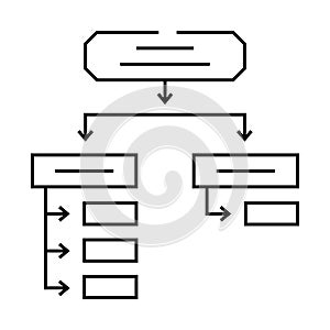 search algorithm line icon vector illustration