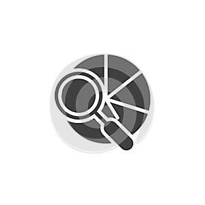 Search Analytics solid vector icon