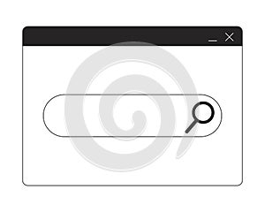 Search bar in browser window 2D line object