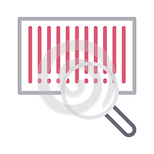 Search bar code thin line color vector icon
