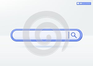 Search bar design icon symbols. Browser button for web, Navigation and search concept. 3D vector isolated illustration design.