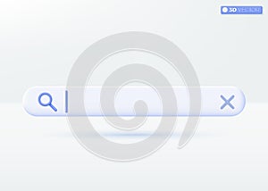 Search bar design icon symbols. Browser button for web, Navigation and search concept. 3D vector isolated illustration design.