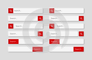 Search bar design web UI elements