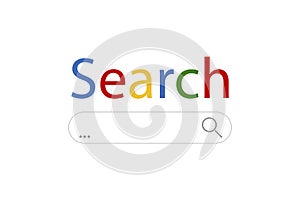 Search bar icon. Browser line template. Search window. Internet home page. Vector illustration