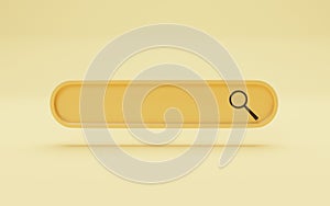 Search bar icon on yellow background , Web search engine and SEO Search Engine Optimization concept by 3D rendering