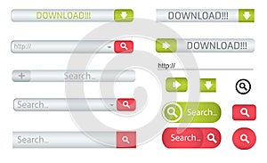 Search bar isolated on white background. Vector template for internet searching. Web-surfing interface