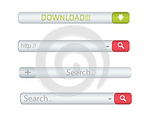 Search bar isolated on white background. Vector template for internet searching. Web-surfing interface
