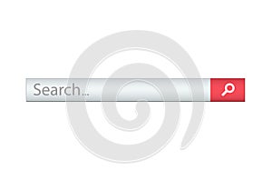 Search bar isolated on white background. Vector template for internet searching. Web-surfing interface