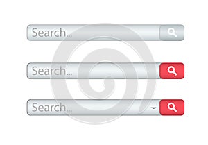 Search bar isolated on white background. Vector template for internet searching. Web-surfing interface