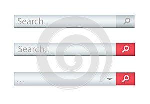 Search bar isolated on white background. Vector template for internet searching. Web-surfing interface