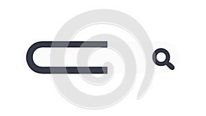 Search bar magnifying glass text input icon , vector design Generative AI