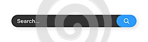 Search bar with round corners. Internet browser engine with search box, address bar and text field. UI design, website