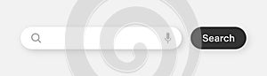 Search bar with round corners. Internet browser engine with search box, address bar and text field. UI design, website