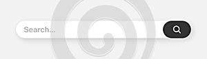 Search bar with round corners. Internet browser engine with search box, address bar and text field. UI design, website