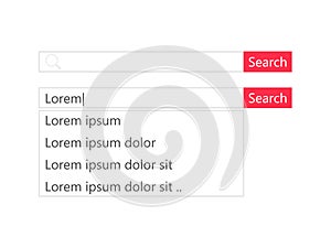 Search bar template. Internet searching. Web-surfing interface. Vector illustration