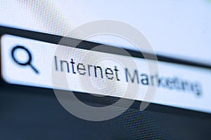 Search bar with typed Internet Marketing text