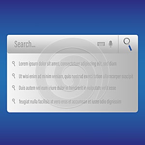 Search bar UI. Minimal web interface. Modern navigation design. Digital query box.