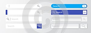 Search bar vector design element. Collection of search form templates for websites. Search bar for interface, design and