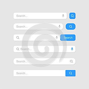 Search bar. Vector set searched navigator, Web elements for browsers, sites, mobile application and search button