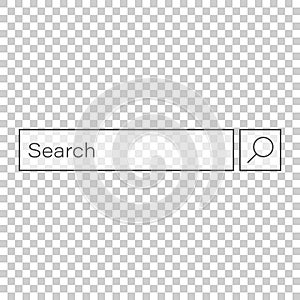 Search bar vector ui element icon in flat style. Search website