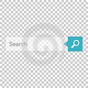 Search bar vector ui element icon in flat style. Search website