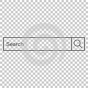 Search bar vector ui element icon in flat style. Search website