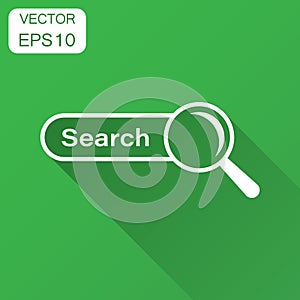 Search bar vector ui element icon in flat style. Search website