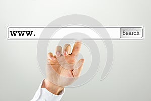 Search bar on a virtual computer screen