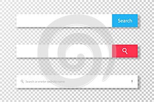 Search bar for web browser. Set of search bar templates for user interface, web design, mobile application
