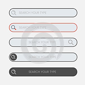 Search bar. Website ui design, search Internet box, browser engine text field