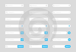 Search bar. Website ui bar set. Searching element for web site, app, ui and logo.
