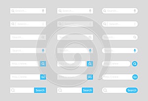 Search bar. Website ui bar set. Searching element for web site, app, ui and logo