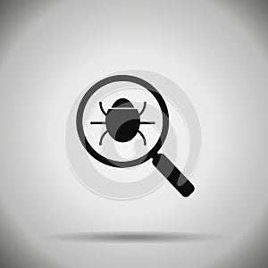 Search bug icon . Virus